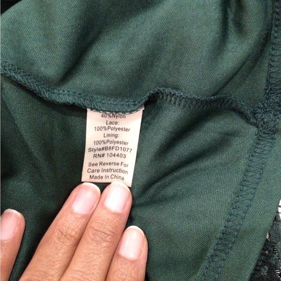 Blu Pepper Green Lace Flutter Sleeve Mini Dress Women’s Size Medium - Picture 9 of 10